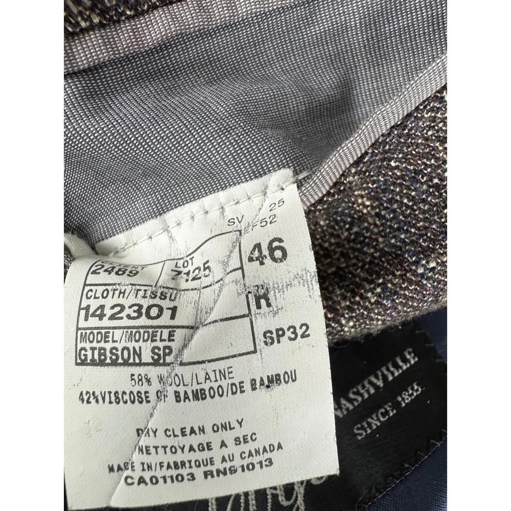 NashvillSince 1855 Mens Gibson SP Wool‎ Blend Sport Coat Blazer Jacket Size 46 R